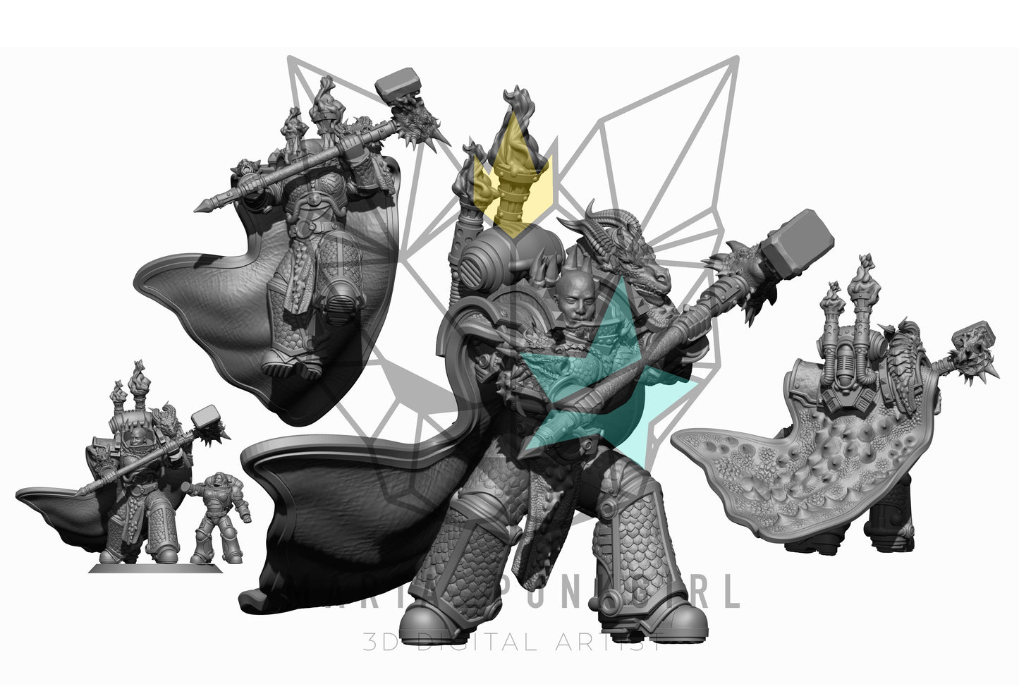Volcania | Archon Matriarch (1) - Battle Brothers - Martapunkgirl - 3D Printed Mini Marines