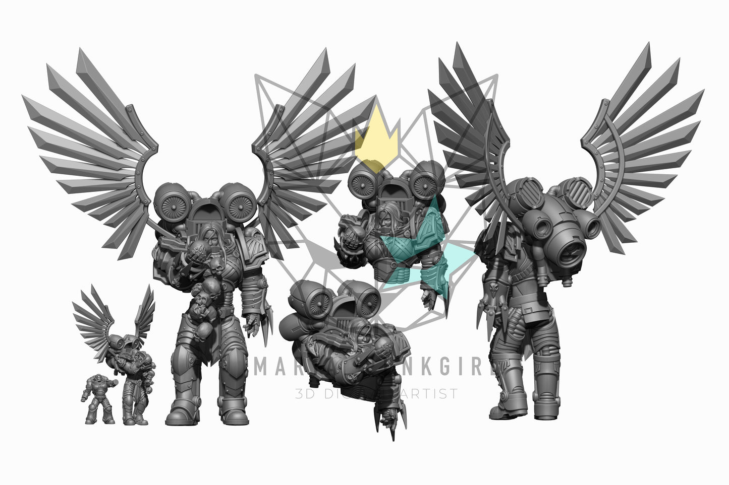 Crowma | Archon Matriarch (1) - Battle Brothers - Martapunkgirl - 3D Printed Mini Marines