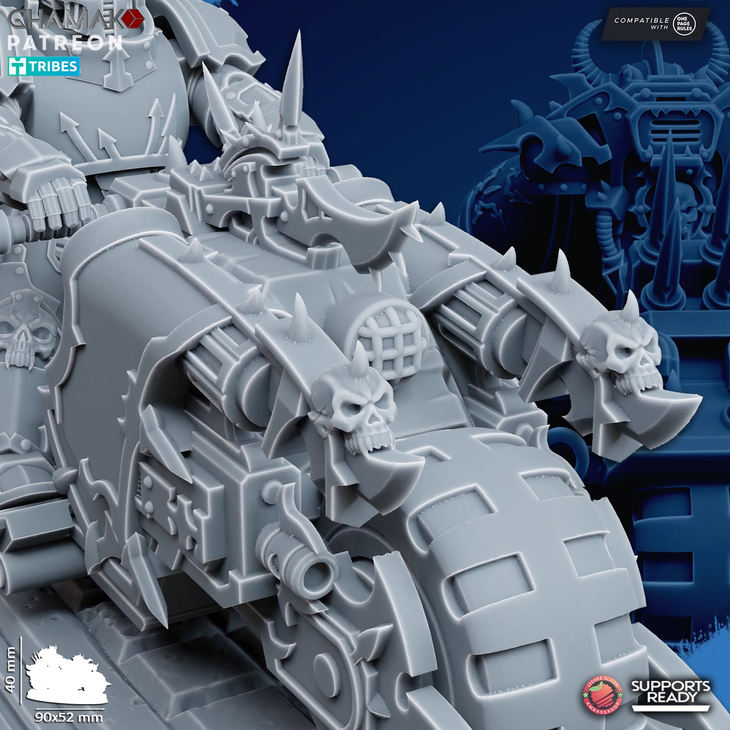 Traitor Bikes| Heretic Knights (3) - Havoc Brothers - Ghamak - 3D Printed Mini Marines