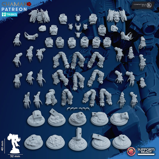 Warped Claws | Heretic Knights (10) - Havoc Brothers - Ghamak - 3D Printed Mini Marines