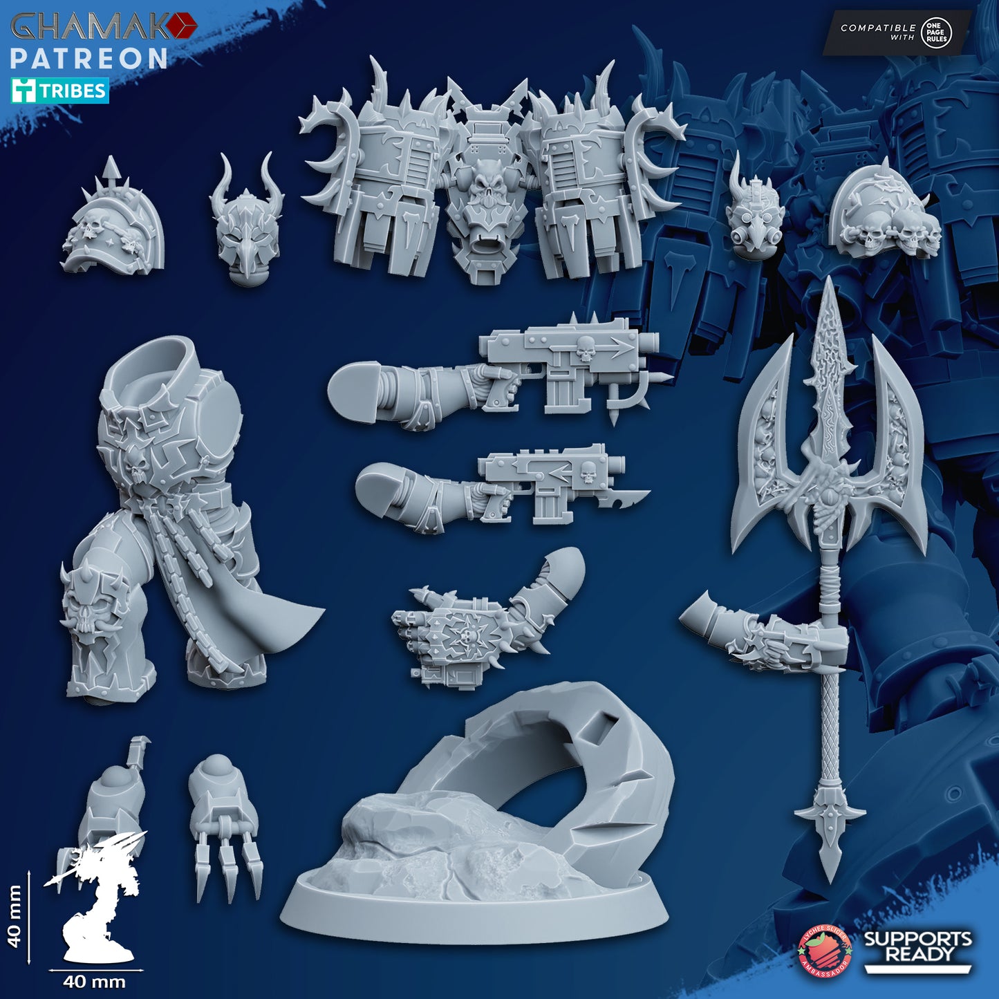 Talon of the Void | Chaos Knights (1) - Havoc Brothers - Ghamak - 3D Printed Mini Marines