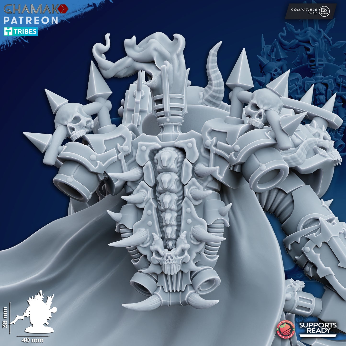 Heretic Sorcerer | Chaos Knights (1) - Havoc Brothers - Ghamak - 3D Printed Mini Marines