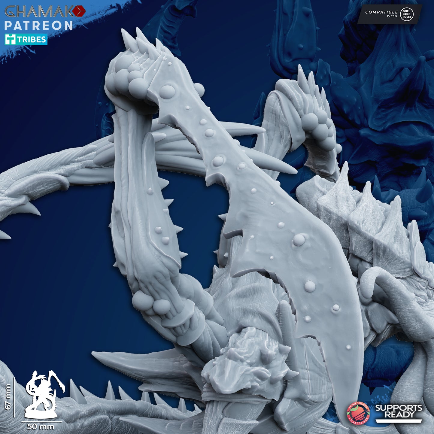 Psionic Reaper Tyrant Nid | Alien Hives (1) - Ghamak | 3D-printed Miniatures