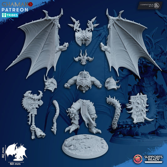 Winged Demonic Lord | Wormhole Daemons (1) - Havoc Brothers - Ghamak - 3D Printed Mini Marines