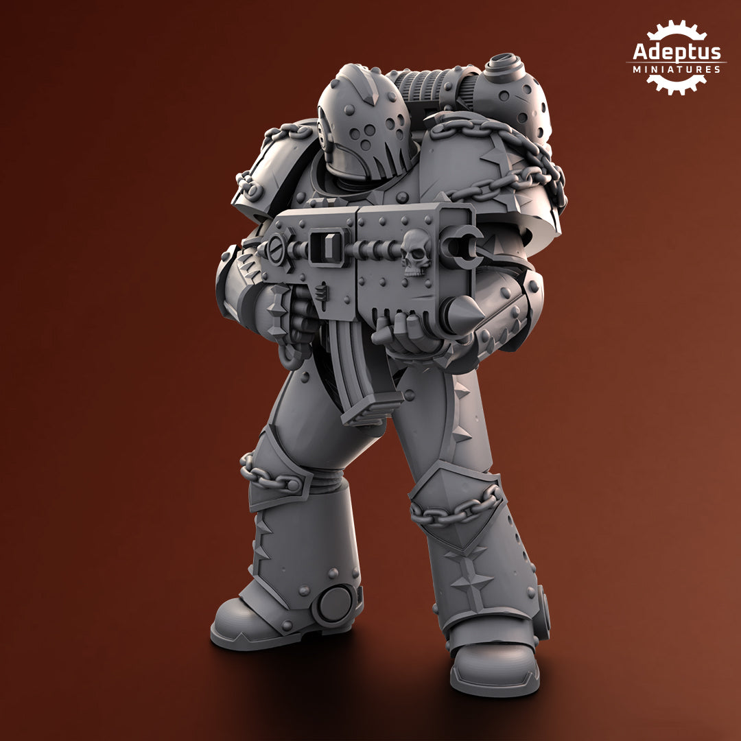 Chainlords Infantry Squad | Chaos Knights (5) - Havoc Brothers - Adeptus Miniatures - 3d Printed Mini Marines