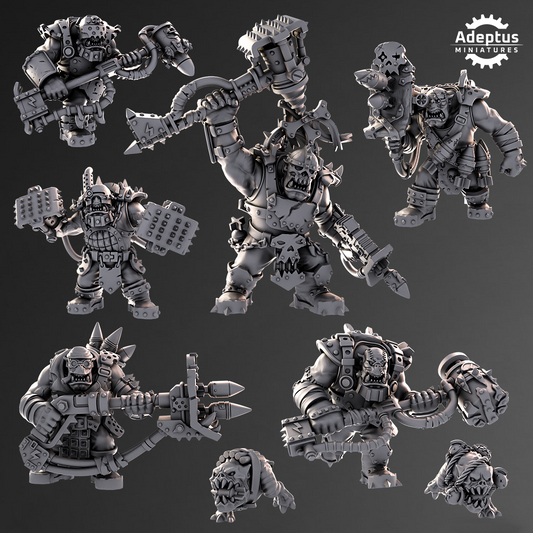 Orks Kill Squad | Space Orcs (8) - Adeptus Miniatures | 3D-printed Miniatures
