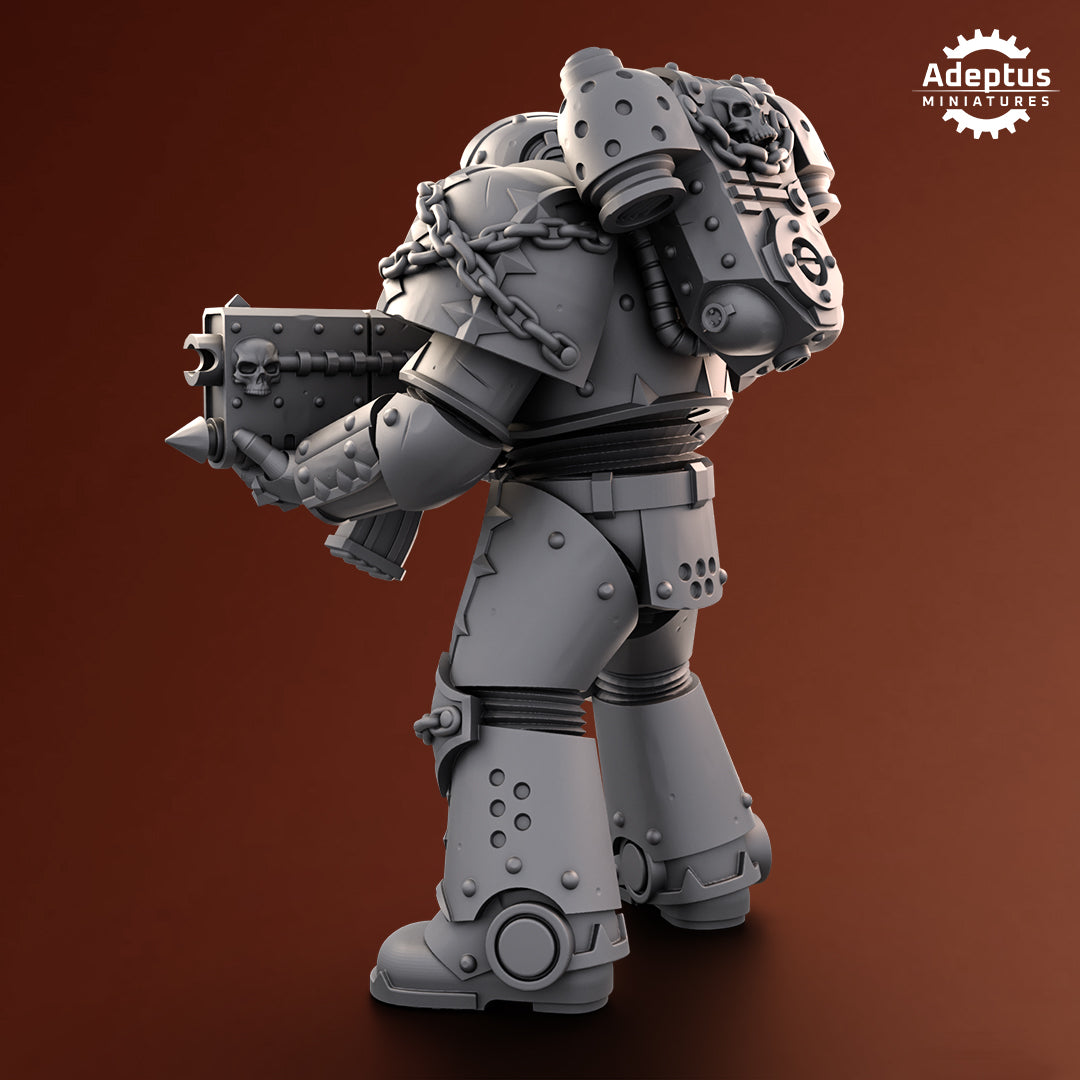 Chainlords Infantry Squad | Chaos Knights (5) - Havoc Brothers - Adeptus Miniatures - 3d Printed Mini Marines