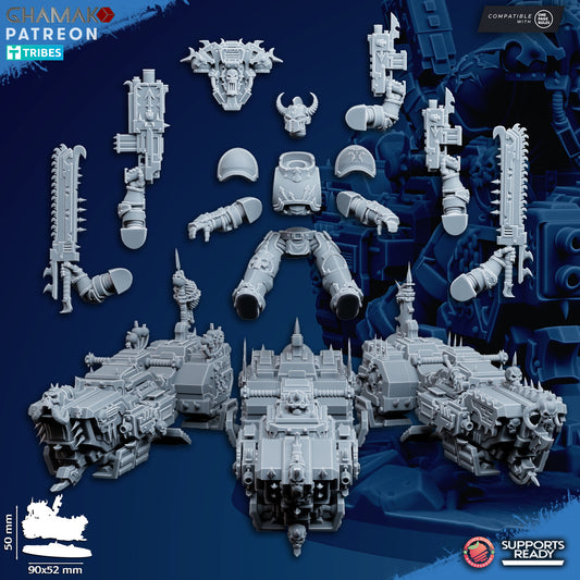 Traitor Grav-Bikes | Heretic Knights (3) - Havoc Brothers - Ghamak - 3D Printed Mini Marines