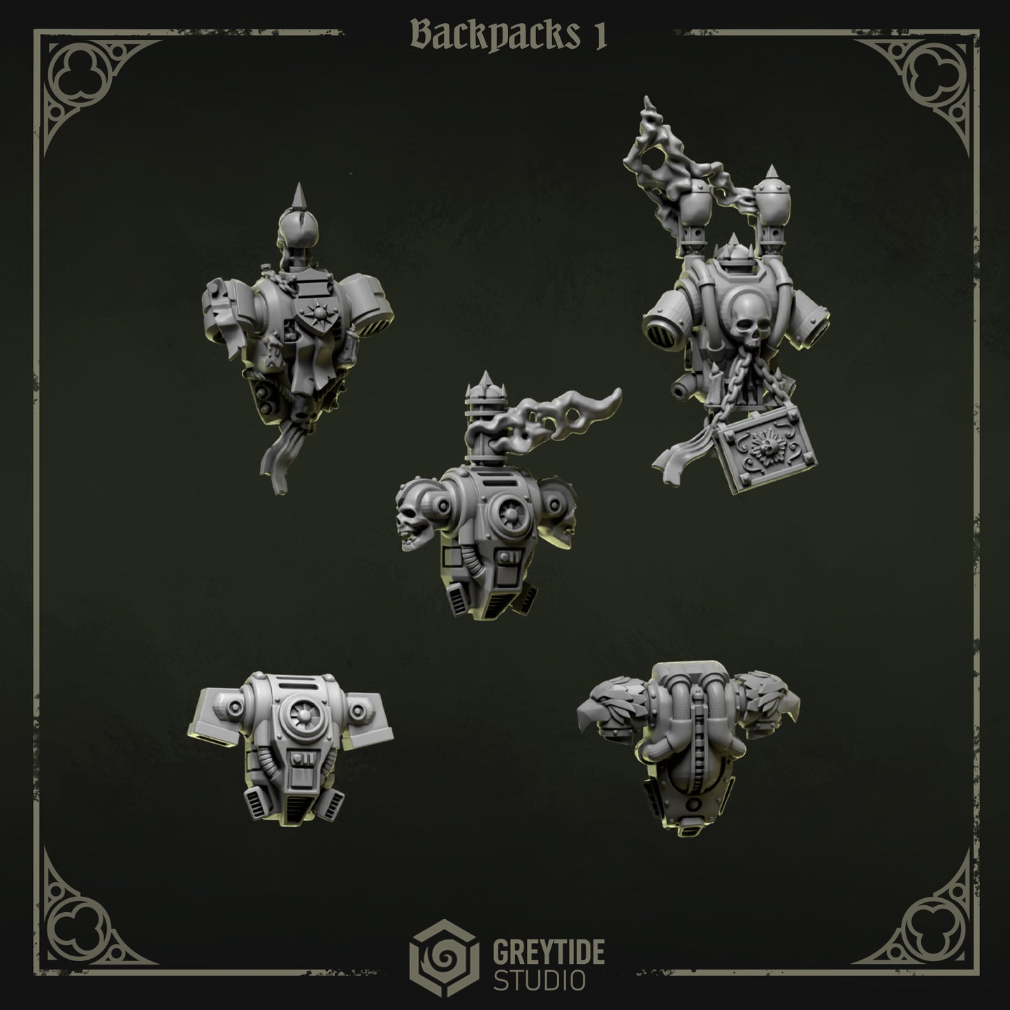 Backpacks 1 Eternal Pilgrims | (5) - Battle Brothers - Greytide - Miniatures