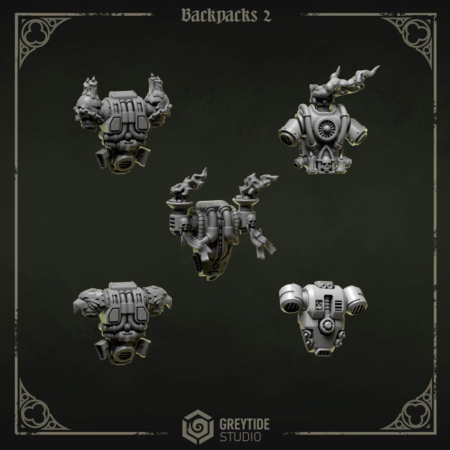 Backpacks 2 Eternal Pilgrims | (5) - Battle Brothers - Greytide - Miniatures