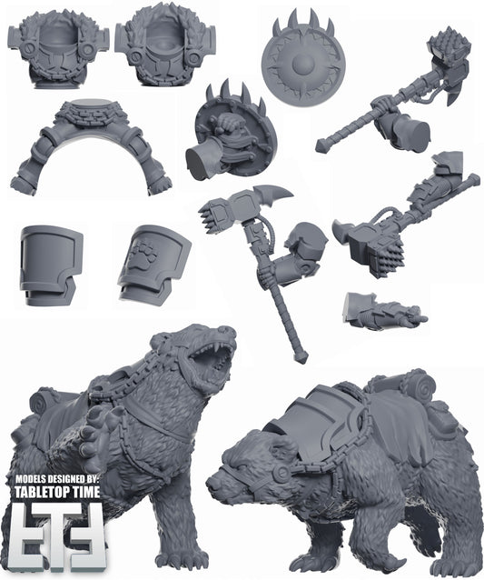 Bearback Riders | Space Bears (2) - MKX Prime Brothers - Tabletop Time - 3D Printed Mini Marines