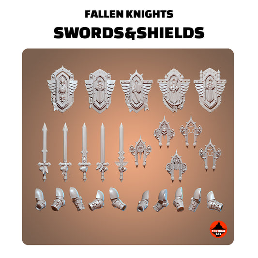 Fallen Knights Melee Weapons Sets | Galaxy Marine Loyalists Bits (5) - Battle Brothers - Tortugabay - 3d Printed Mini Marines