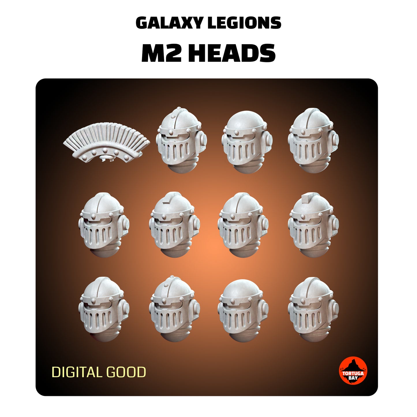 M2 Helmets | Galaxy Marines Bits (11) - MKII Battle Brothers - Tortugabay - 3d Printed Mini Marines