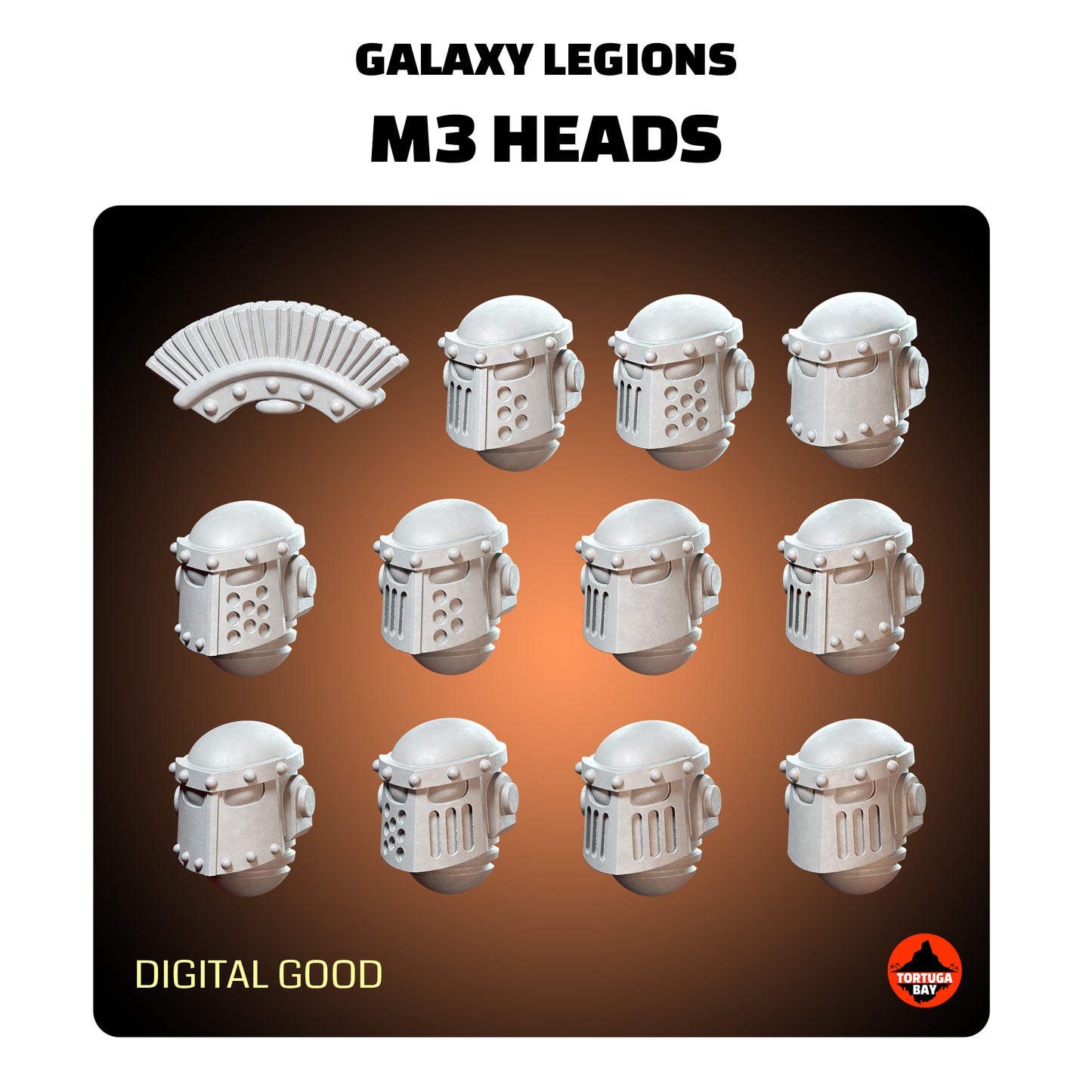 M3 Helmets | Galaxy Marines Bits (11) - MKIII Battle Brothers- Tortugabay - 3d Printed Mini Marines