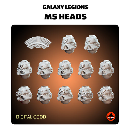 M5 Bald or Bumpy Helmets | Galaxy Marines Bits (12) - MKV Battle Brothers- Tortugabay - 3d Printed Mini Marines