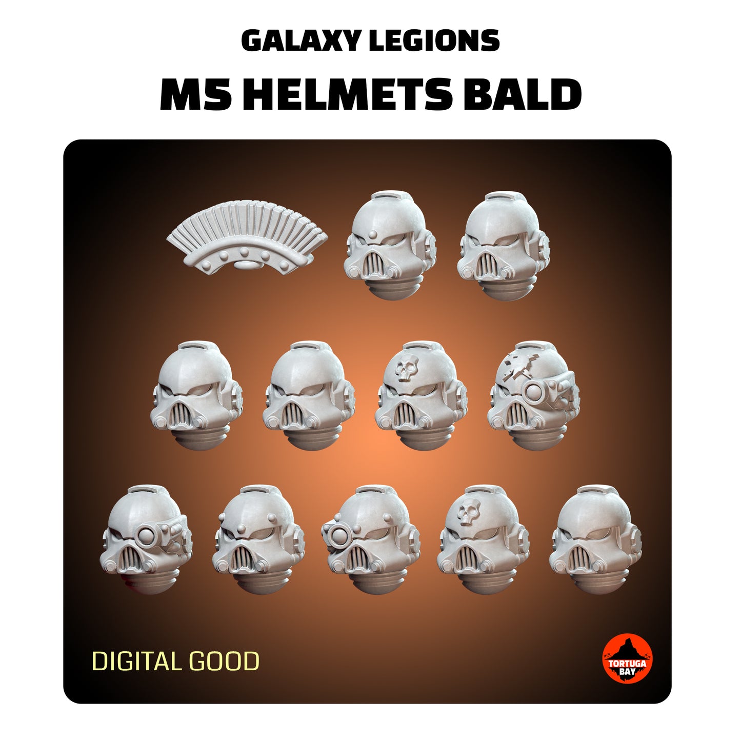 M5 Bald or Bumpy Helmets | Galaxy Marines Bits (12) - MKV Battle Brothers- Tortugabay - 3d Printed Mini Marines