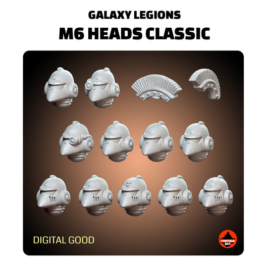 M6 Classic Helmets | Galaxy Marines Bits (11) - MKVI Battle Brothers - Tortugabay - 3d Printed Mini Marines
