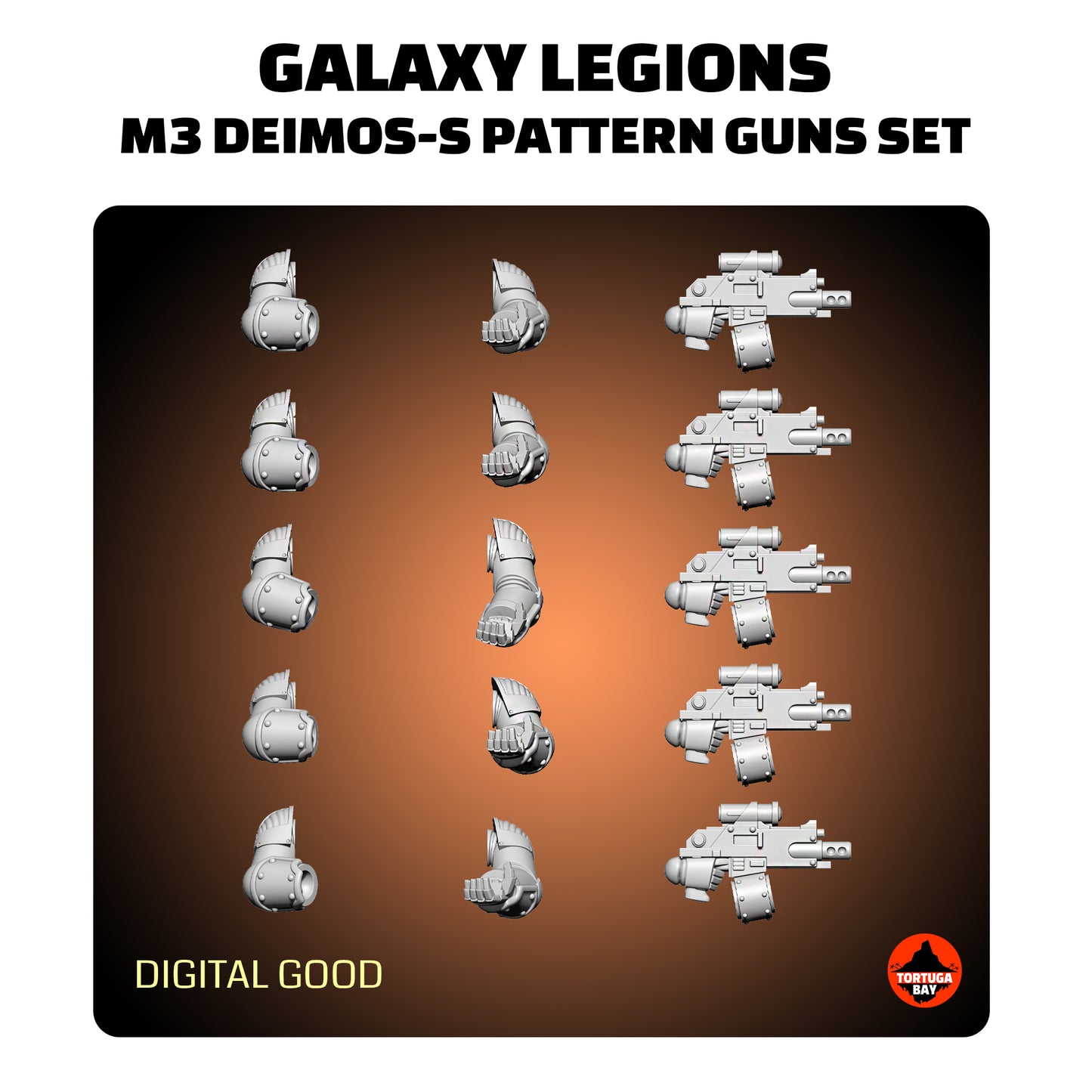 M3 Deimos Scoped Guns | Galaxy Marines Bits (10) - Battle Brothers - Tortugabay - 3D Printed Mini Marines