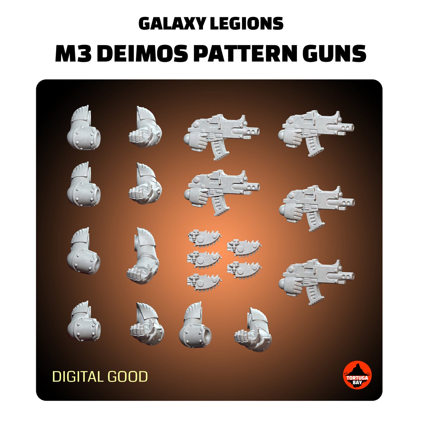 M3 Deimos Guns | Galaxy Marines Bits (10) - Battle Brothers - Tortugabay - 3D Printed Mini Marines