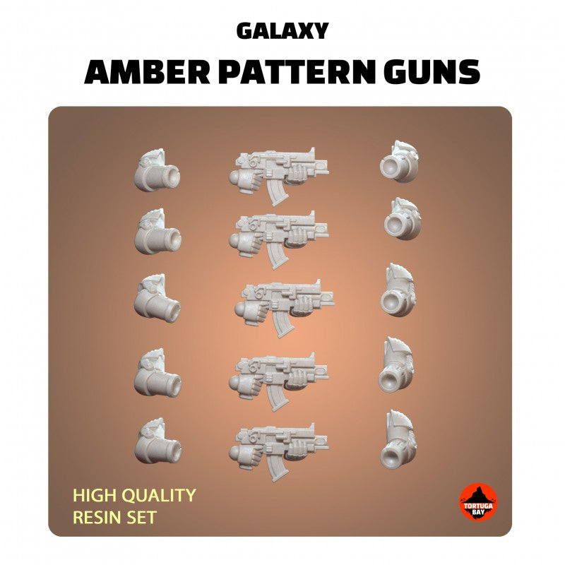 M5 Amber Pattern Guns | Galaxy Marines Bits (10) - MKVI Battle Brothers - Tortugabay - 3d Printed Mini Marines