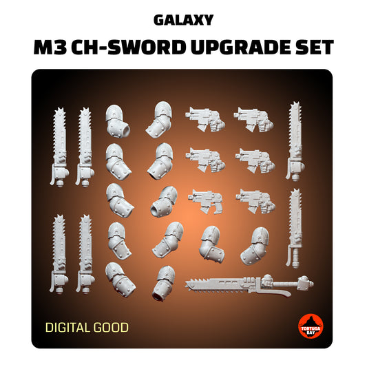M3 Chain Swords | Galaxy Marines Bits (10) - MKIII Battle Brothers - Tortugabay - 3d Printed Mini Marines