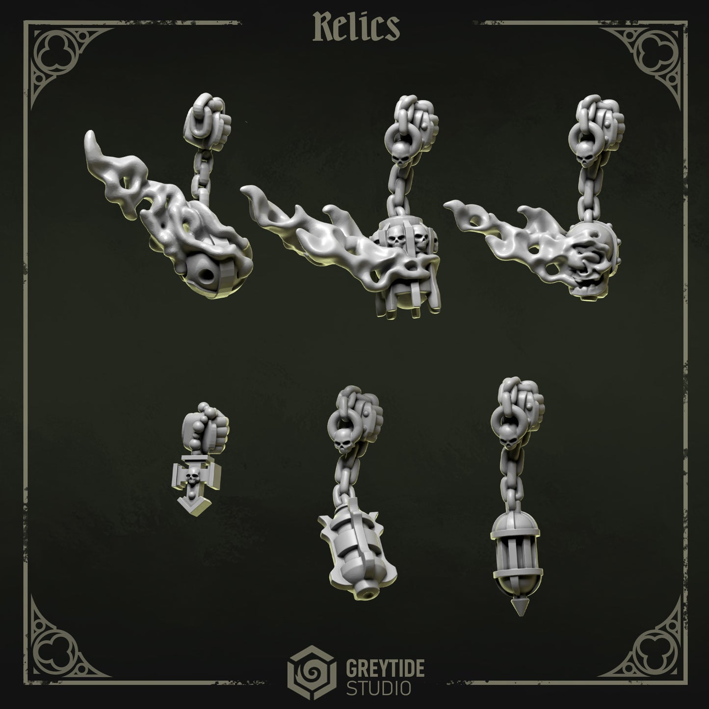 Incense Burners and Relics Eternal Pilgrims | (6) Battle Brothers - Greytide - Miniatures
