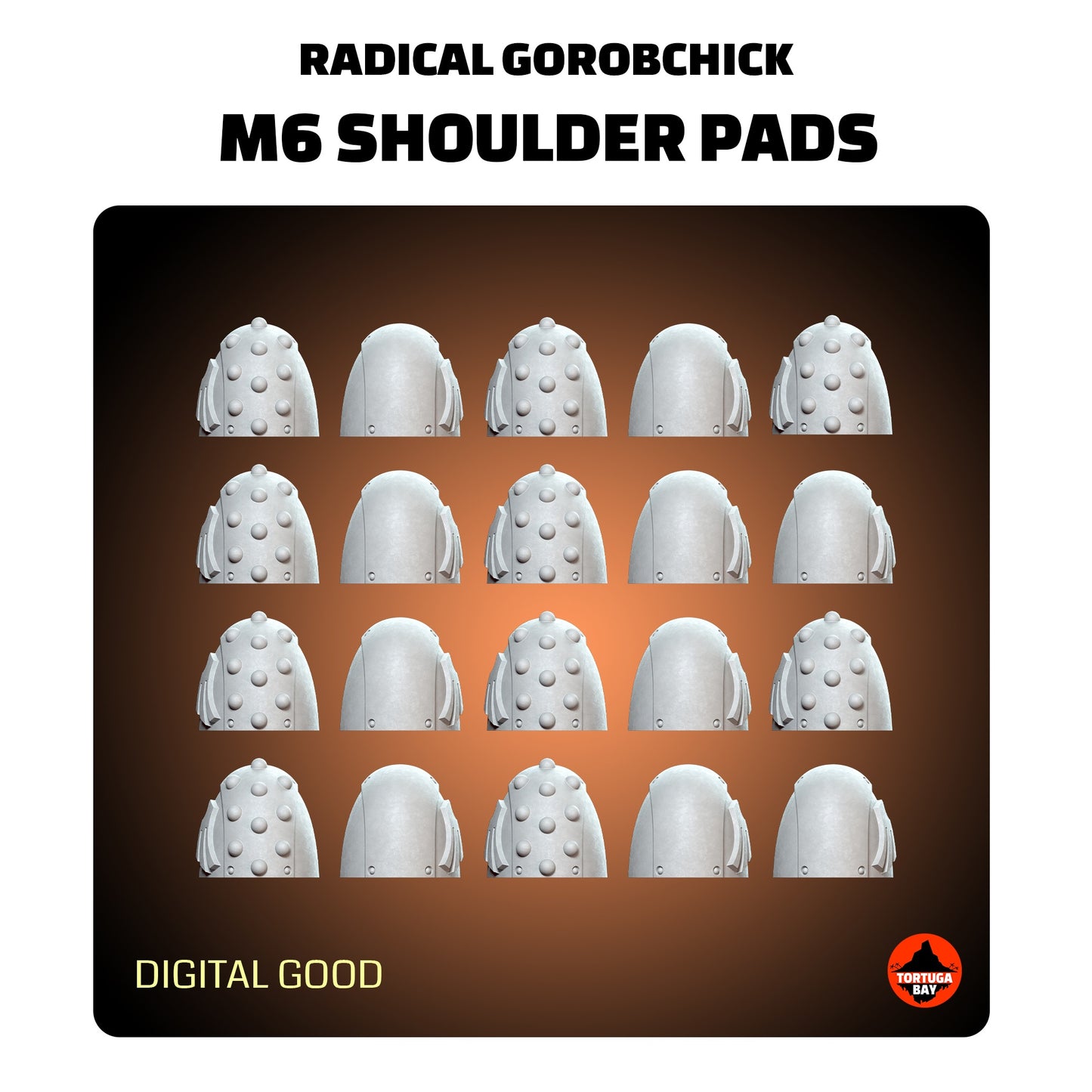 M6 Raven Shoulder Pads | Galaxy Marines Bits (20) - MKVI Battle Brothers- Tortugabay - 3d Printed Mini Marines