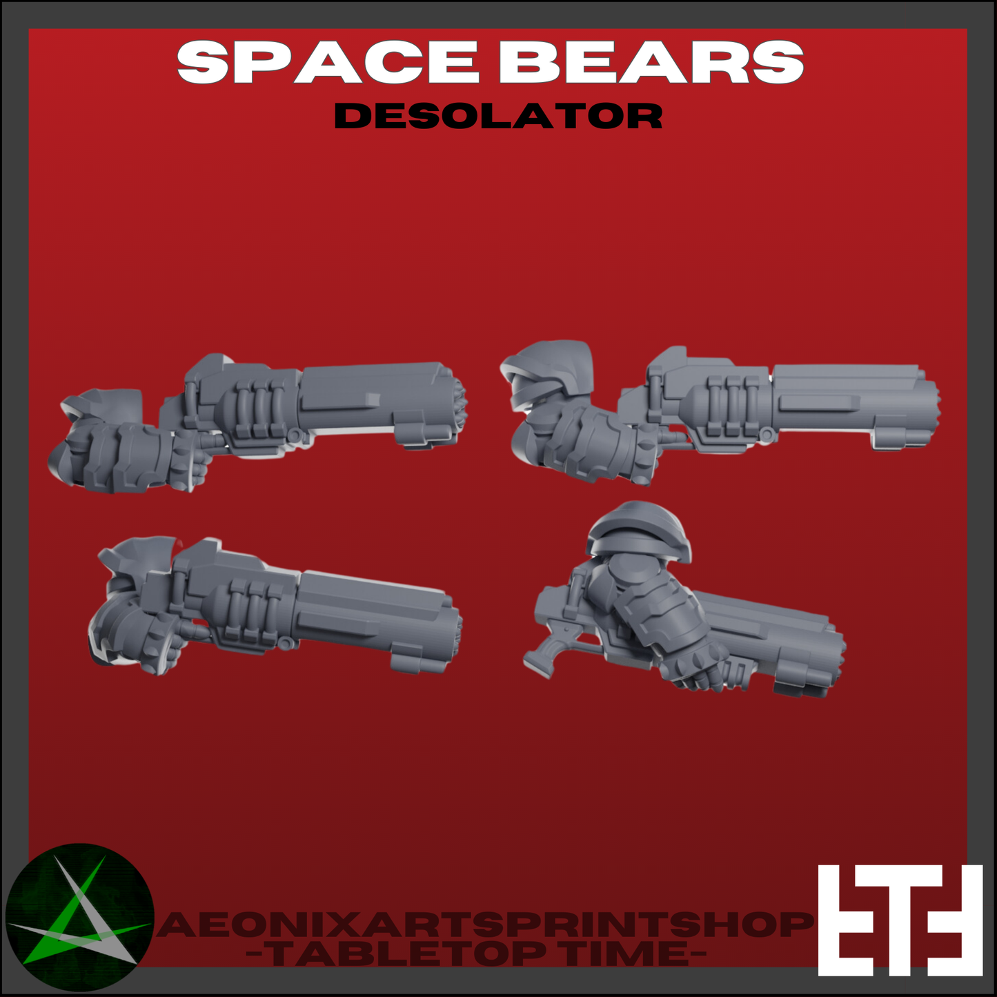 Heavy Makwa Marines Squad | Space Bears (10) - MKX Prime Brothers - Tabletop Time - 3d Printed Mini Marines