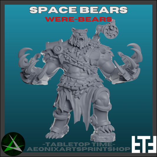 Werebears | Space Bears (3) - MKX Prime Brothers - Tabletop Time - 3D Printed Mini Marines
