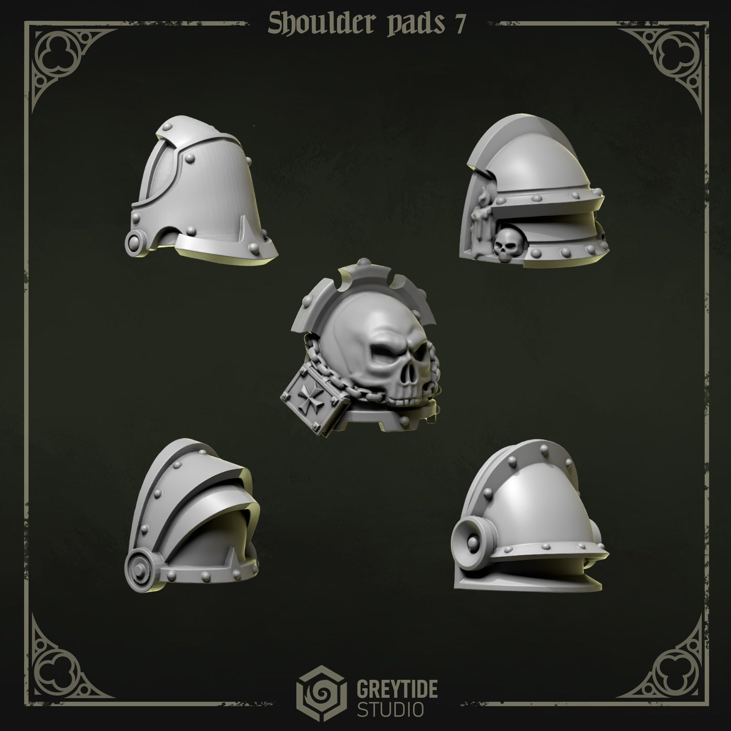 Shoulder Pads 7 Eternal Pilgrims | (5) - Battle Brothers - Greytide - Miniatures