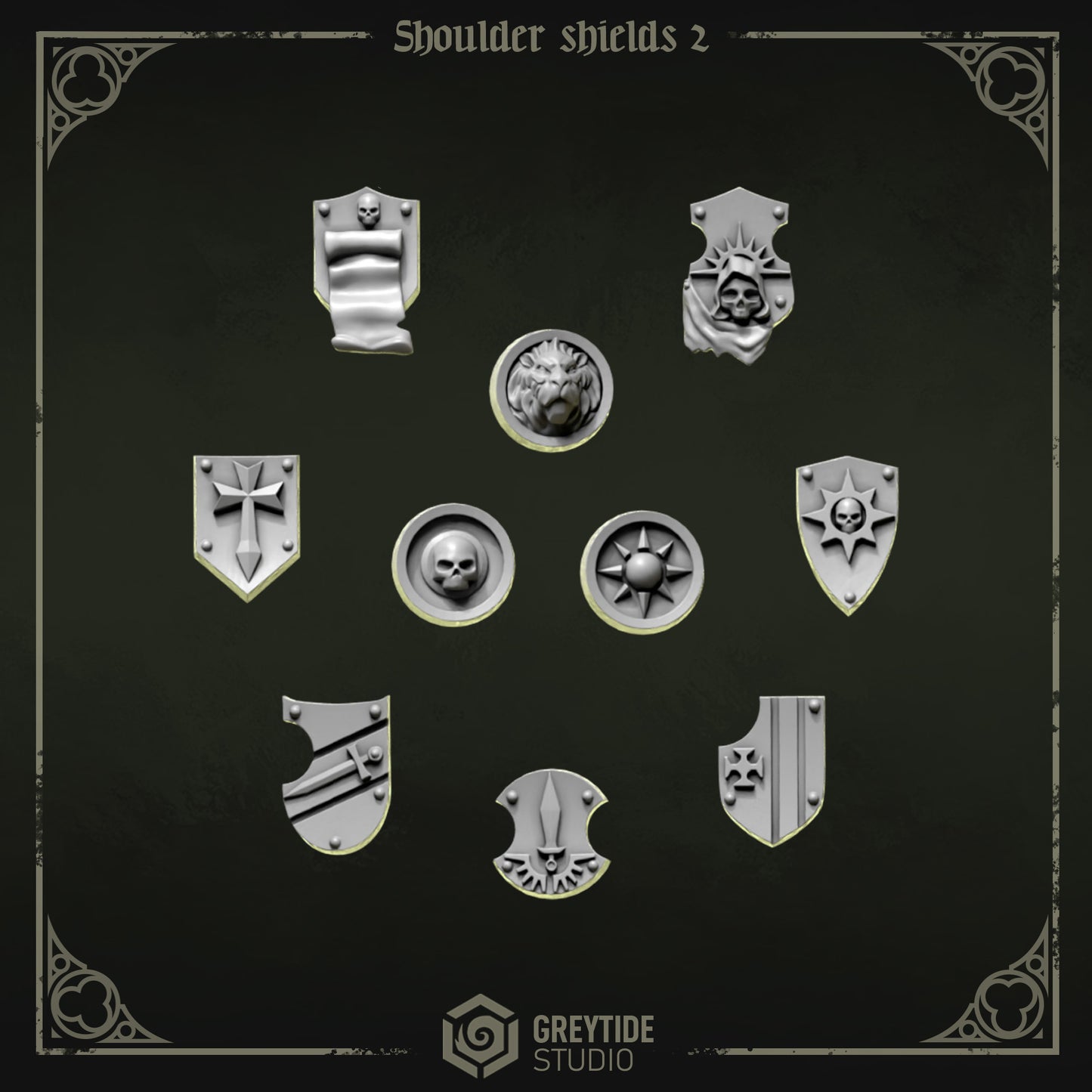 Should Shields 2 Eternal Pilgrims | Battle Brothers - Greytide - Miniatures