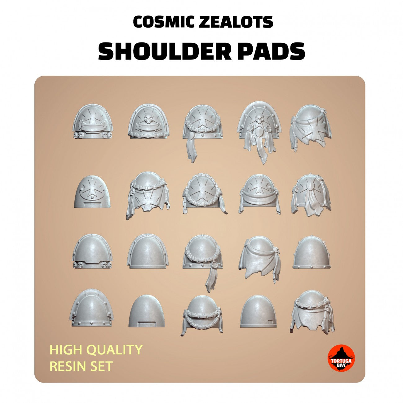 M2-8 Zealots Shoulder Pads | Galaxy Marines Bits (20) - Battle Brothers- Tortugabay - 3d Printed Mini Marines