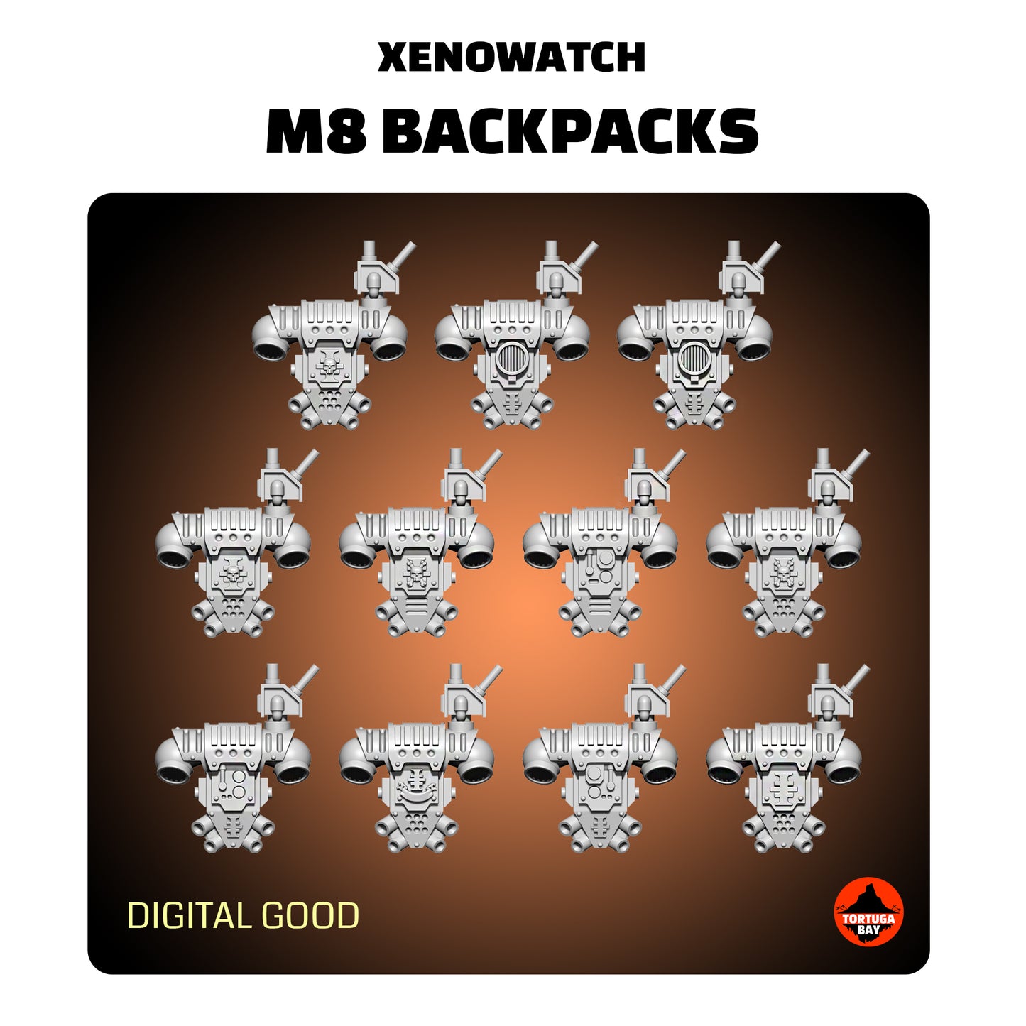 M8 Xenowatch Backpacks | Galaxy Marines Bits (10) - Battle Brothers- Tortugabay - 3D Printed Mini Marines