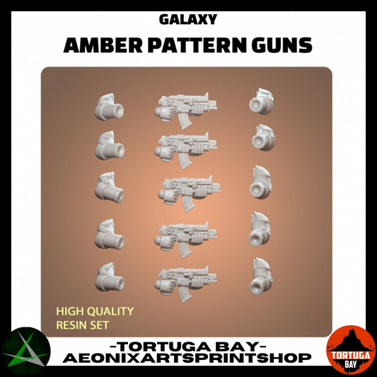 M5 Amber Pattern Guns | Galaxy Marines Bits (10) - MKVI Battle Brothers - Tortugabay - 3d Printed Mini Marines