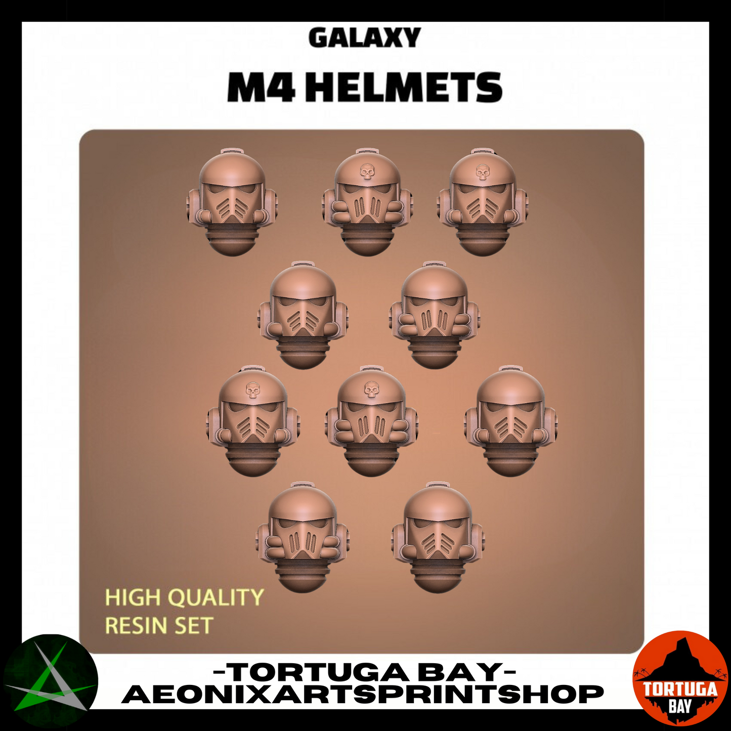 M4 Ancient Helmets | Galaxy Marines Bits (10) - MKIV Battle Brothers- Tortugabay - 3d Printed Mini Marines