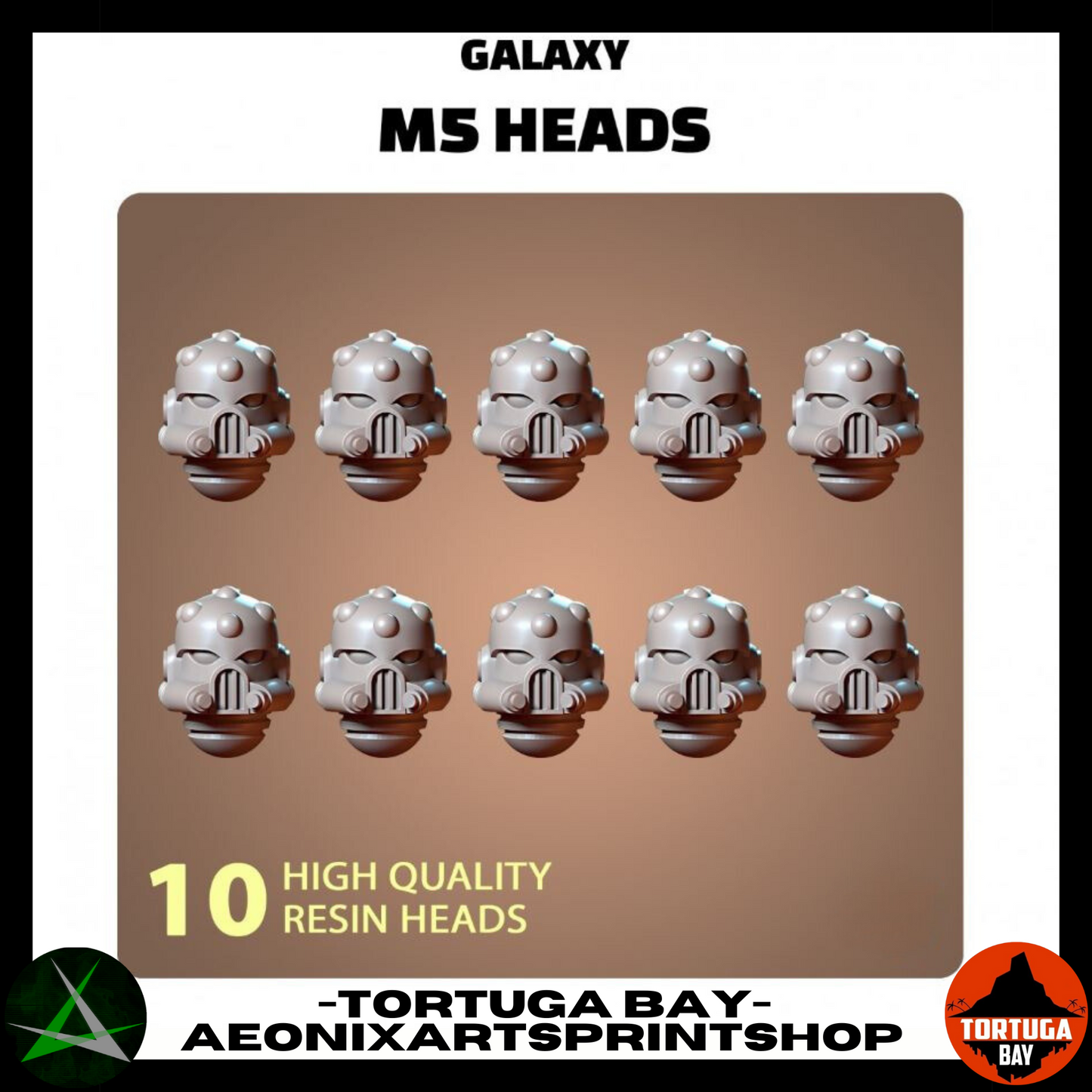 M5 Helmets | Galaxy Marines Bits (10) - MKV Battle Brothers- Tortugabay - 3d Printed Mini Marines