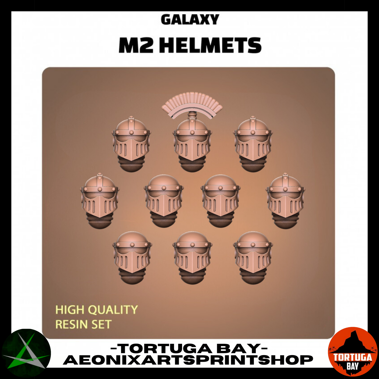 M2 Helmets | Galaxy Marines Bits (10) - MKII Battle Brothers- Tortugabay - 3d Printed Mini Marines