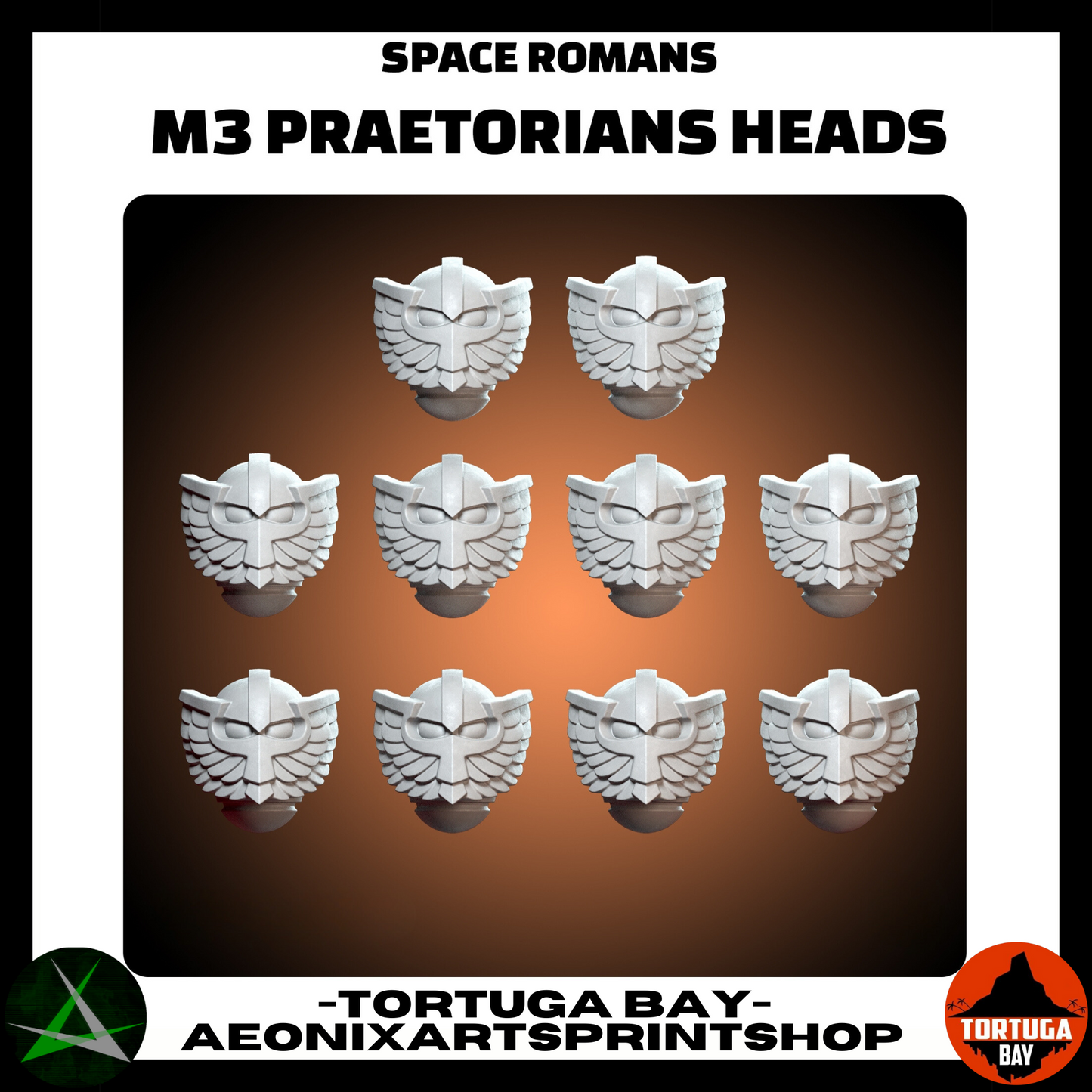 M3 Praetorians Helmets | Galaxy Marines Bits (10) - MKIII Battle Brothers- Tortugabay - 3d Printed Mini Marines