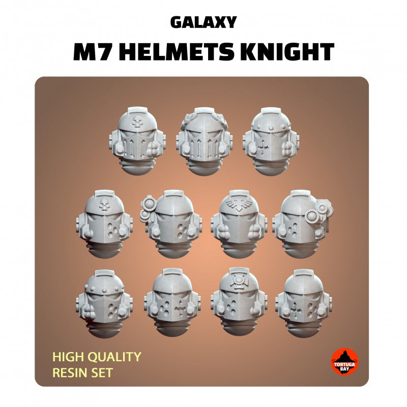 M7 Knight Helmets | Galaxy Marines Bits (11) - MKVII Battle Brothers - Tortugabay - 3d Printed Mini Marines