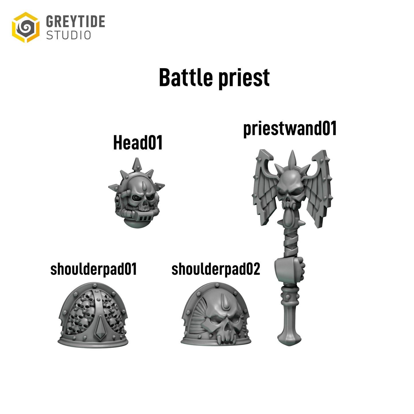 Crimson Lords Battle Priest Pack | Battle Brothers - Greytide - Miniatures