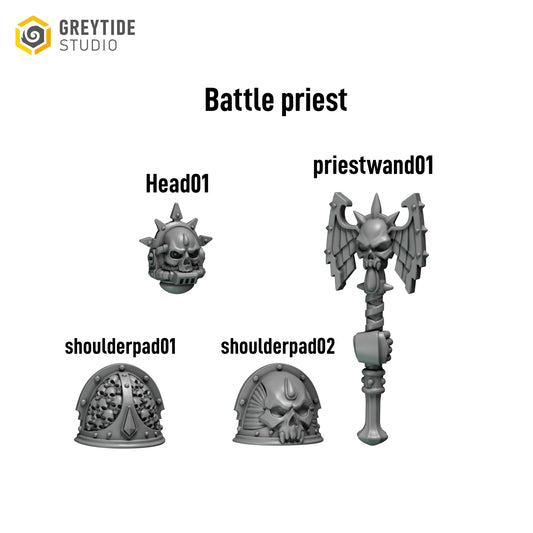 Crimson Lords Battle Priest Pack | Battle Brothers - Greytide - Miniatures