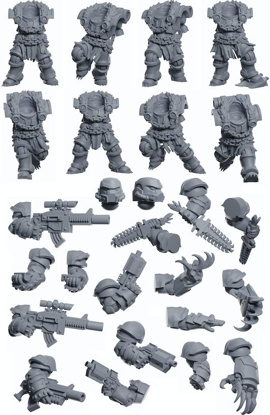 Makwa Marines Squad | Space Bears (10) - MKX Prime Brothers - Tabletop Time - 3d Printed Mini Marines