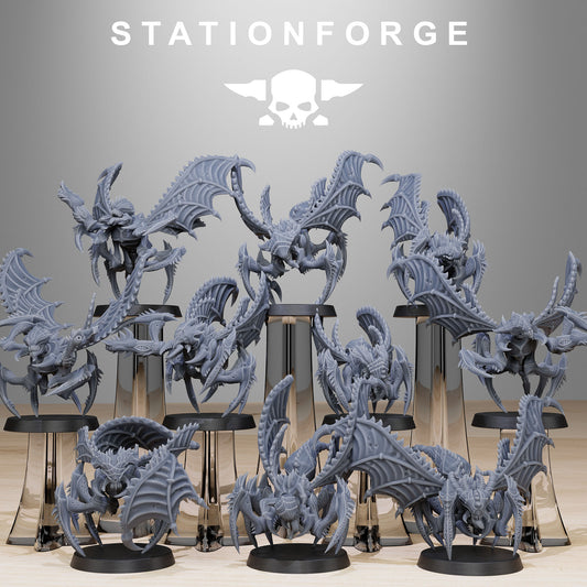 Flying Crawlers Xenarids | Alien Hives (10) - Stationforge | 3D-printed Miniatures