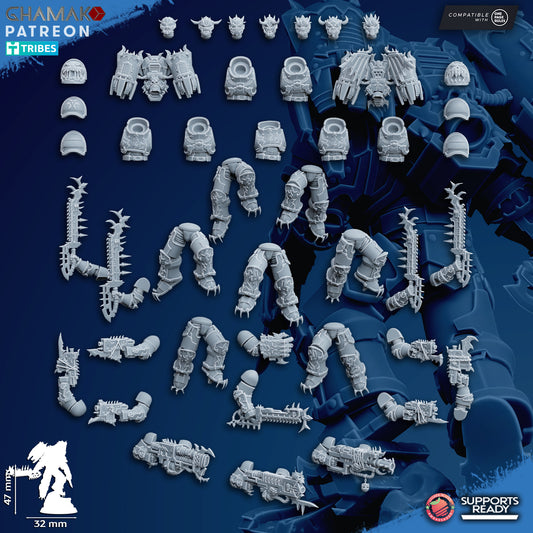 Chaos Vultures | Heretic Knights (10)  - Havoc Brothers - Ghamak - 3D Printed Mini Marines
