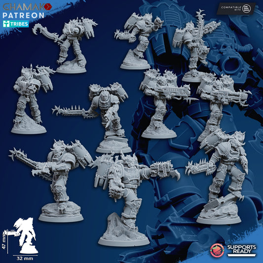 Chaos Vultures | Heretic Knights (10)  - Havoc Brothers - Ghamak - 3D Printed Mini Marines