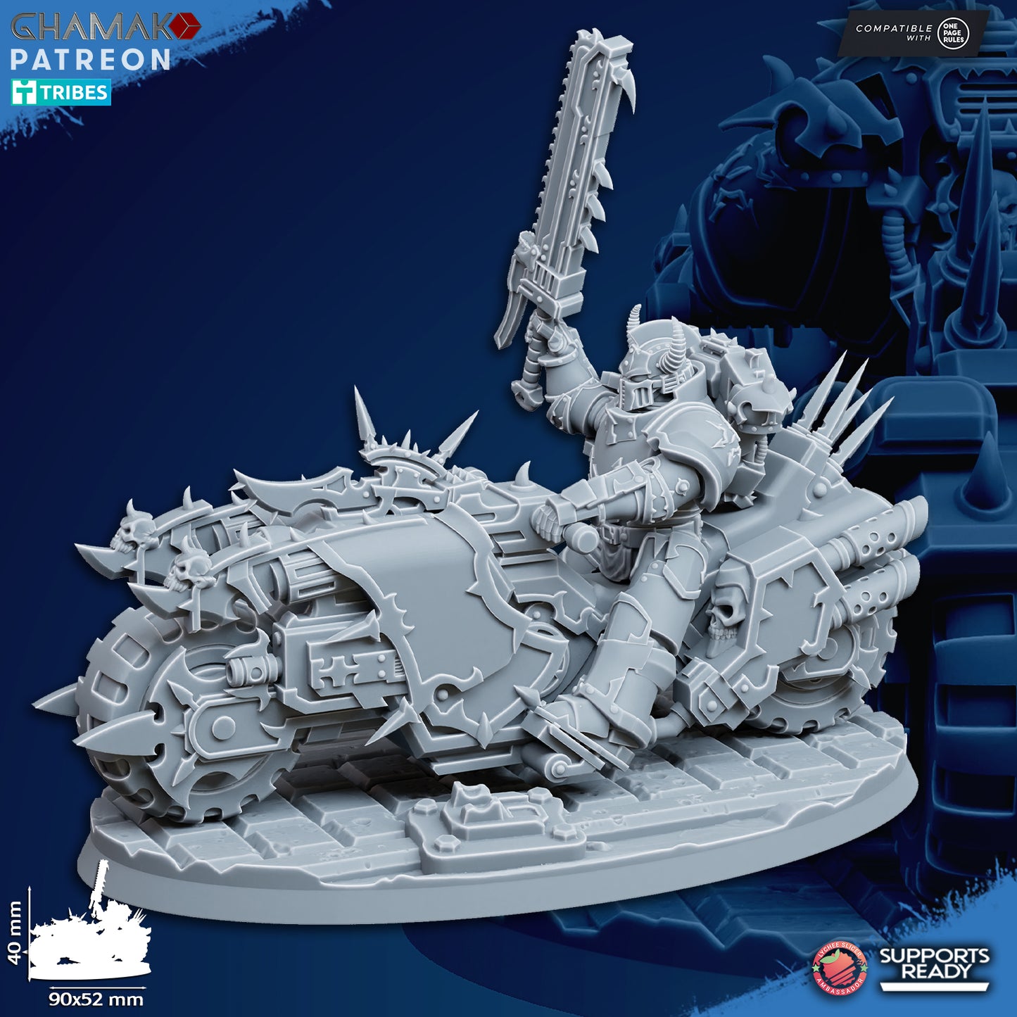 Traitor Bikes| Heretic Knights (3)  - Havoc Brothers - Ghamak - 3D Printed Mini Marines