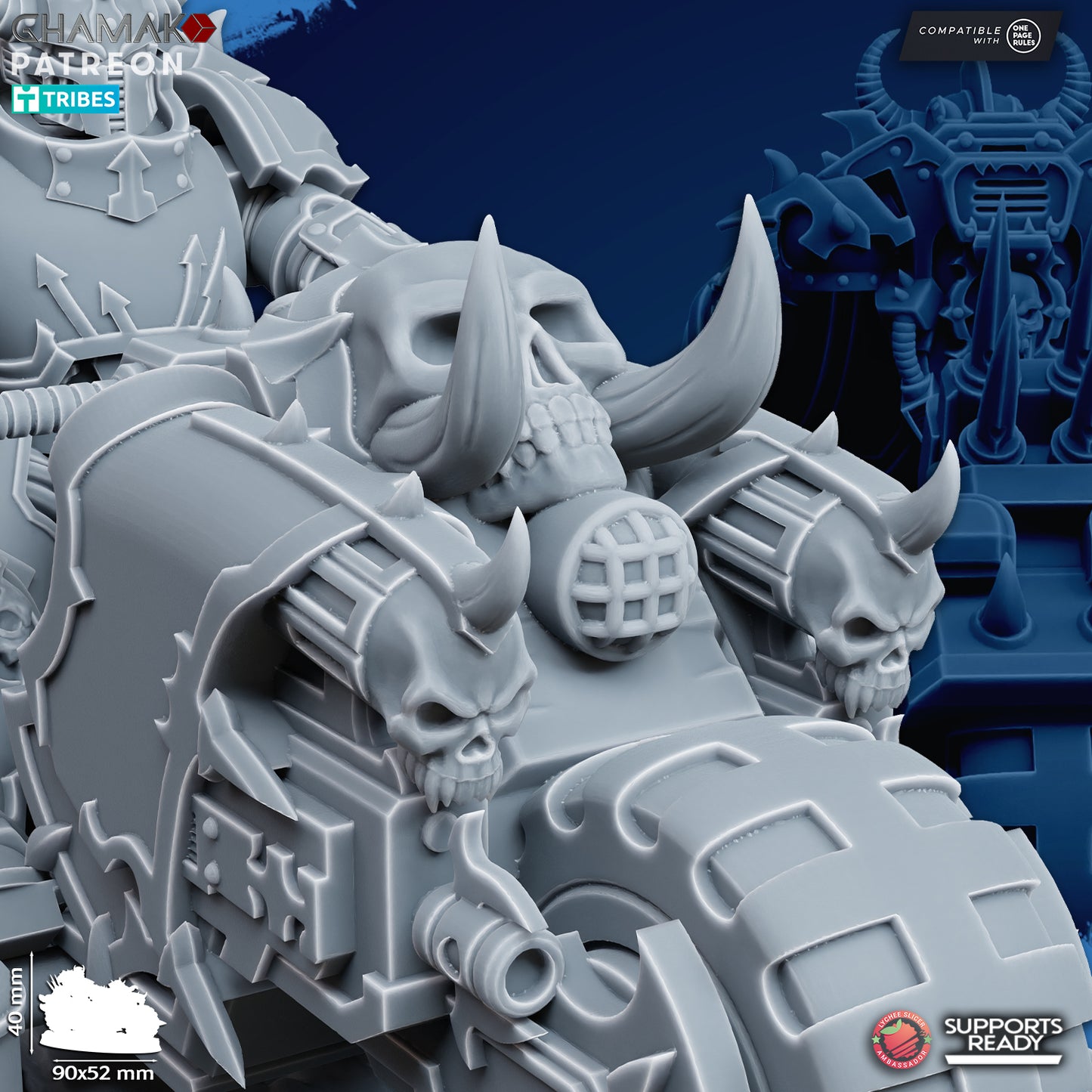 Traitor Bikes| Heretic Knights (3)  - Havoc Brothers - Ghamak - 3D Printed Mini Marines