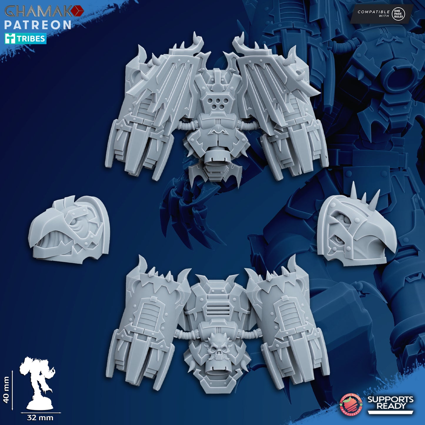 Warped Claws | Heretic Knights (10)  - Havoc Brothers - Ghamak - 3D Printed Mini Marines