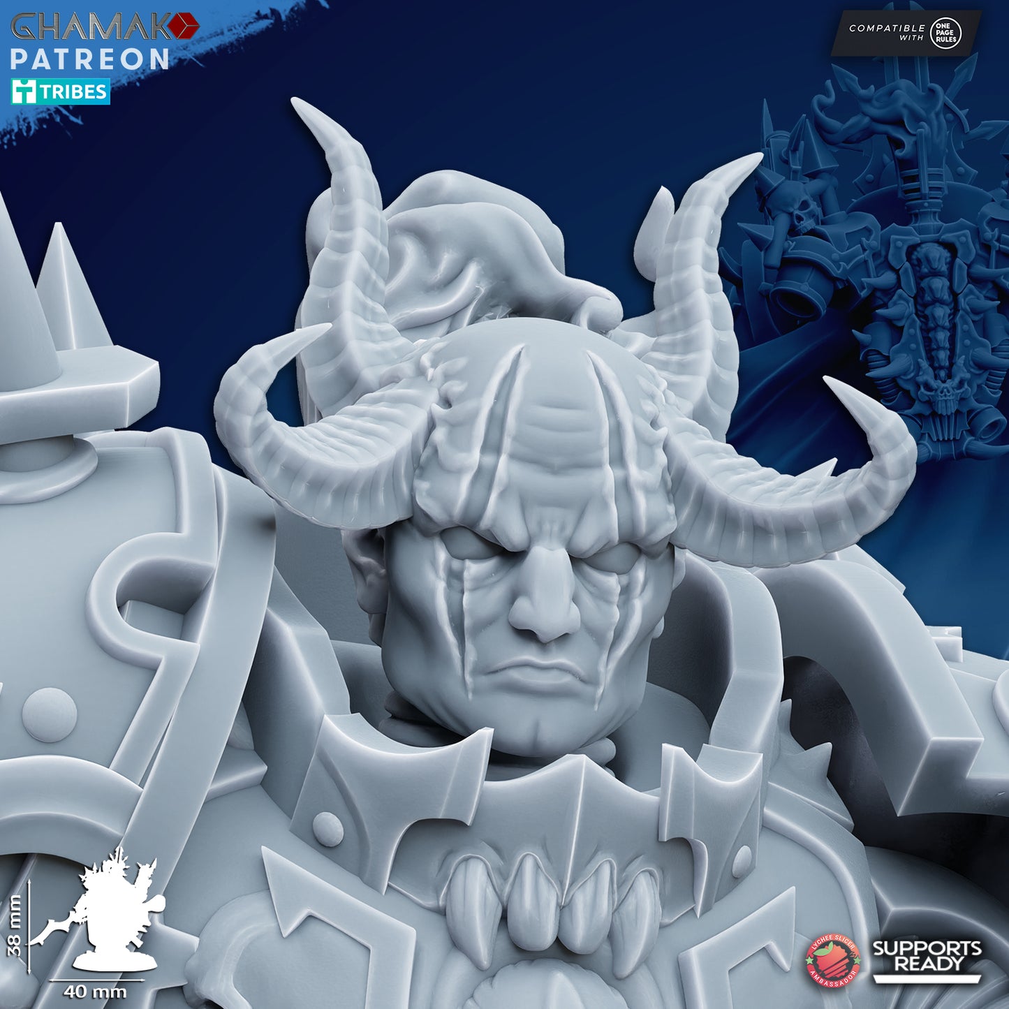 Heretic Sorcerer | Chaos Knights (1) - Havoc Brothers - Ghamak - 3D Printed Mini Marines