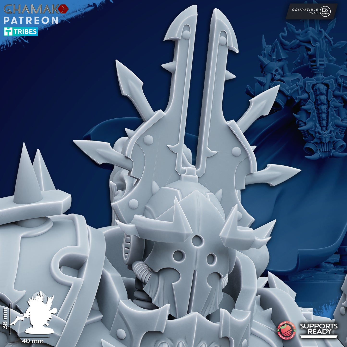 Heretic Sorcerer | Chaos Knights (1) - Havoc Brothers - Ghamak - 3D Printed Mini Marines